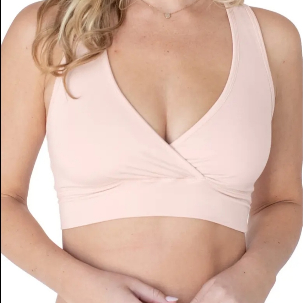 SOLD-Kindred Bravely- French Terry Racerback Nursing & Sleep Bra-soft pink